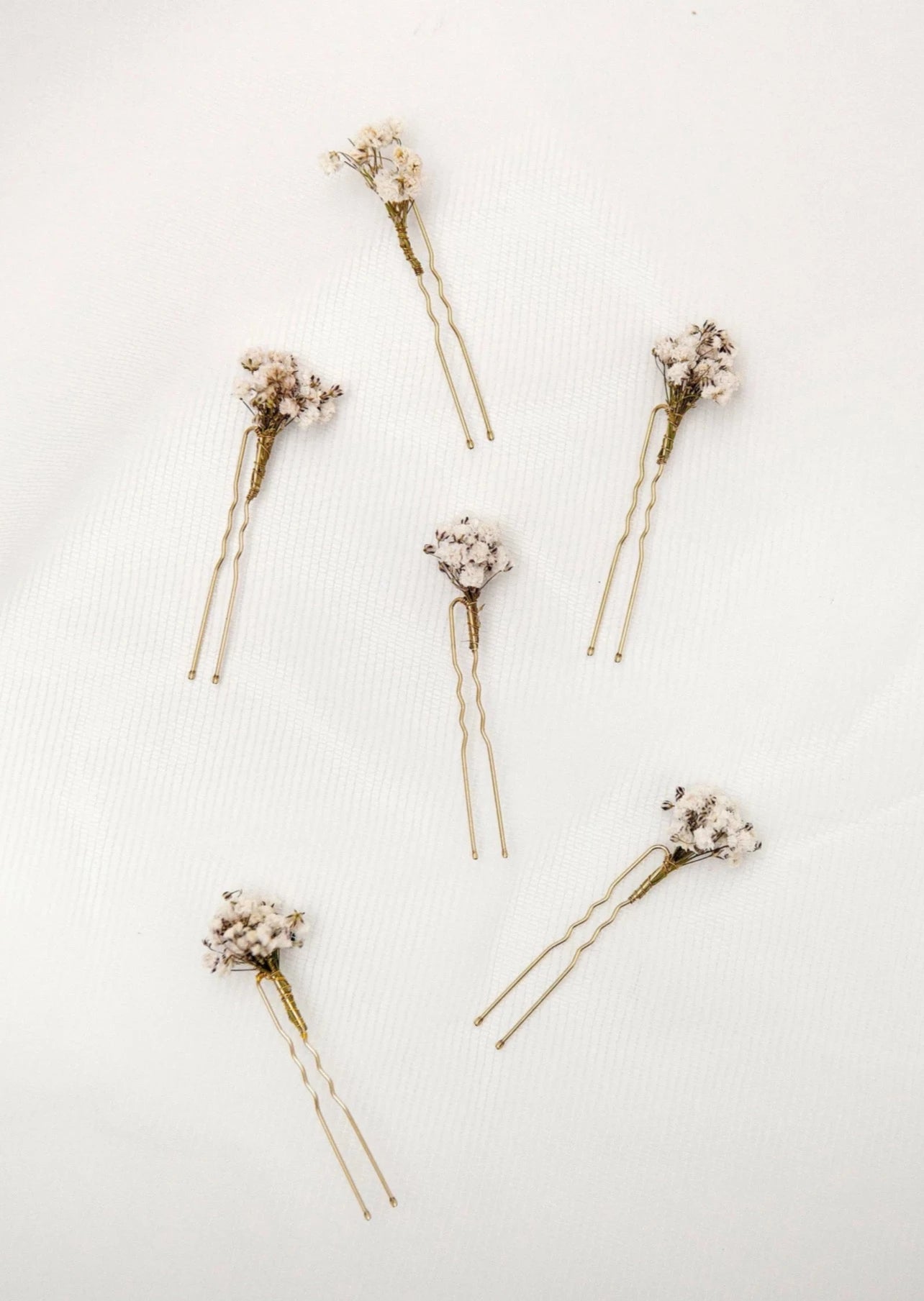 10 Mini Baby's Breath Hair Pins