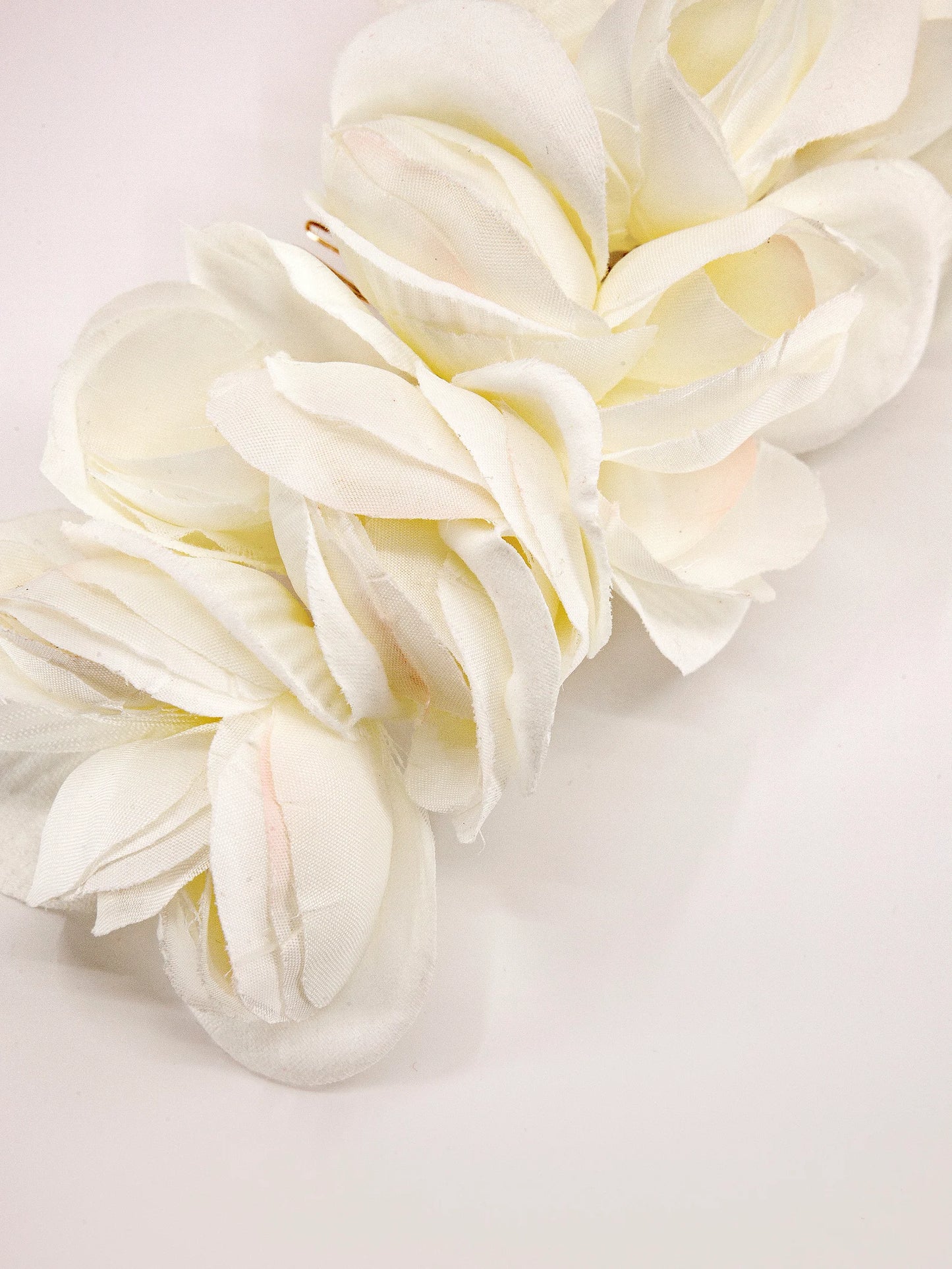 Silk Beige Flower Big Comb