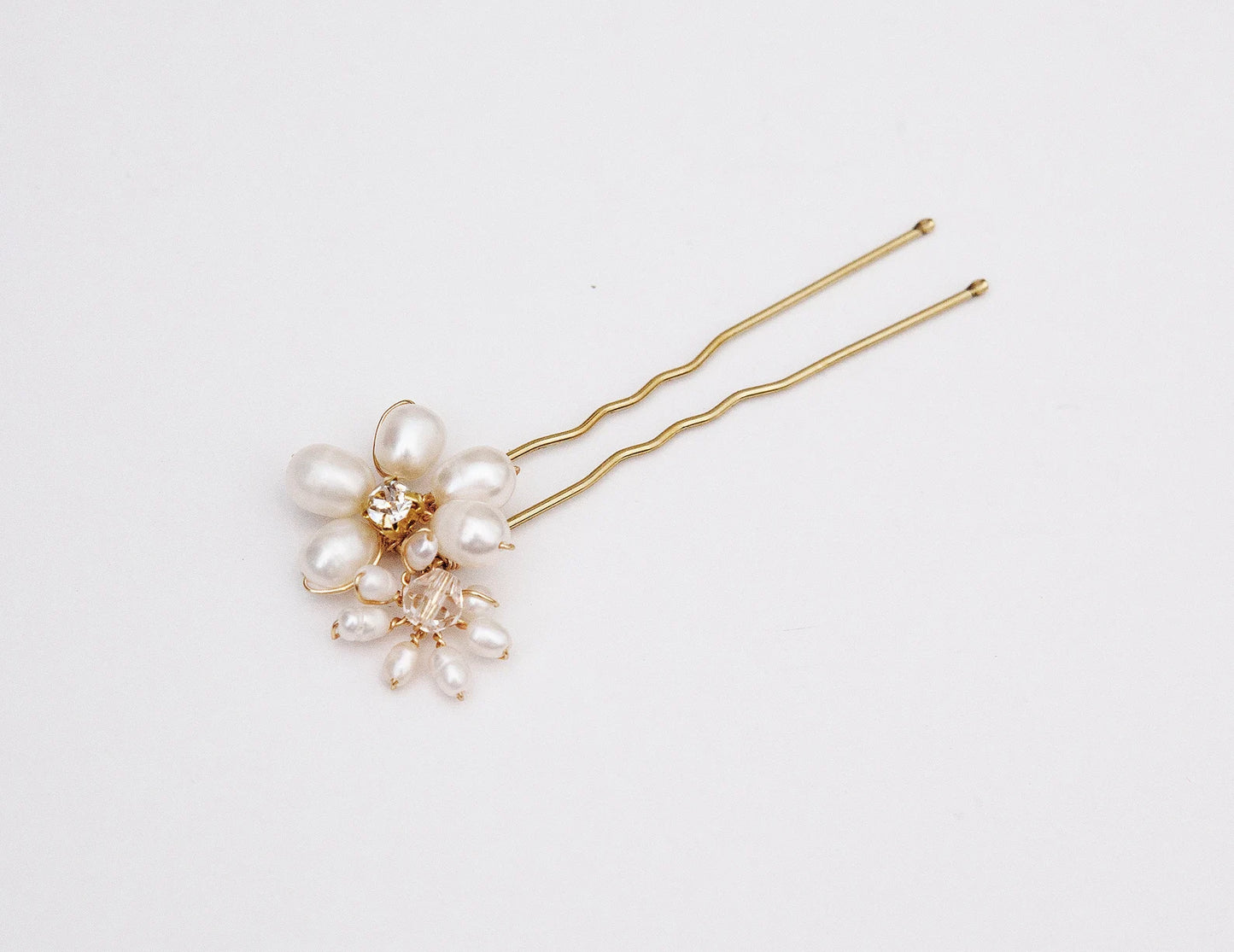 Double Flowers Freshwater Pearl Hair Pins