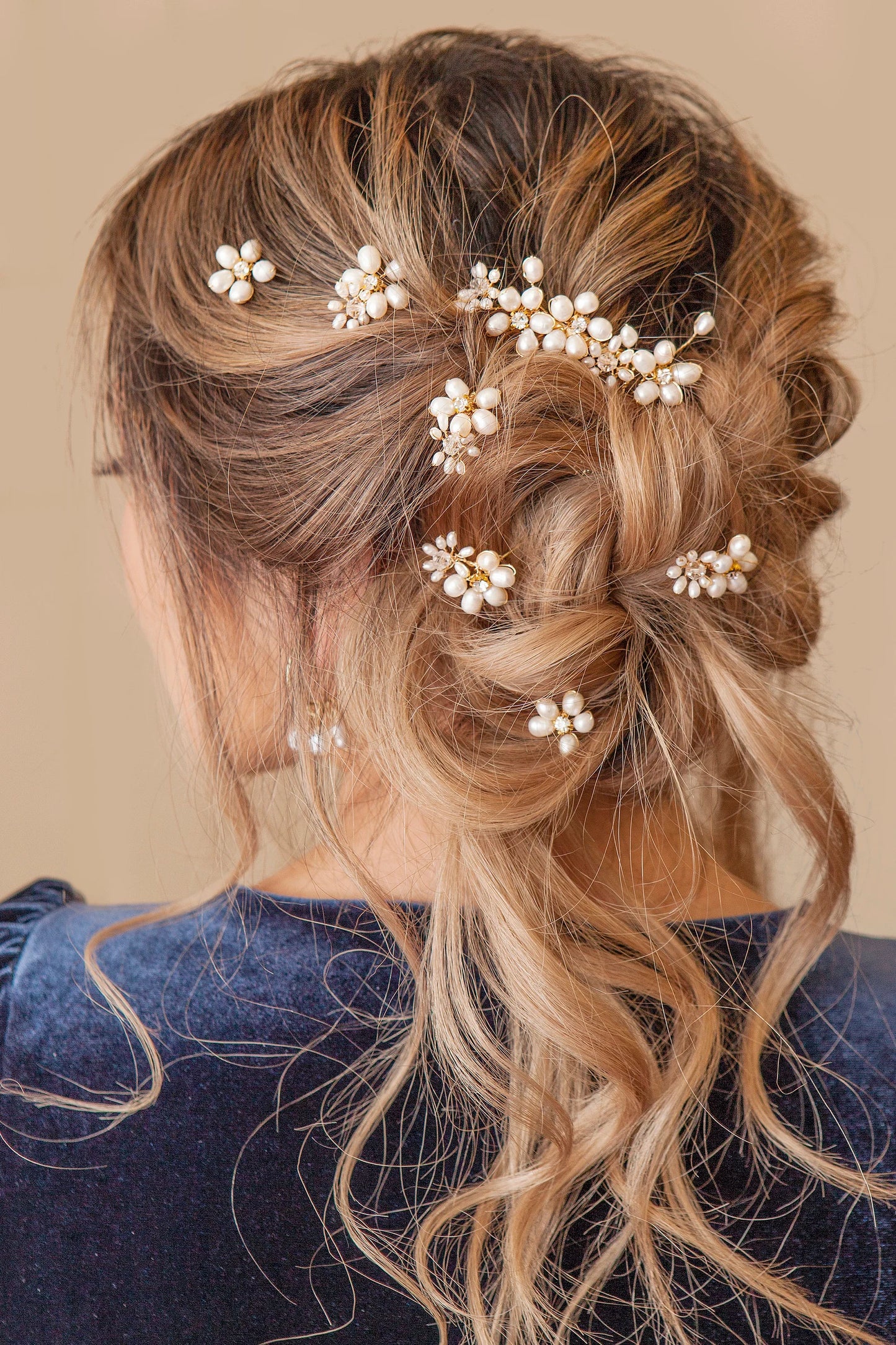 Double Flowers Freshwater Pearl Hair Pins