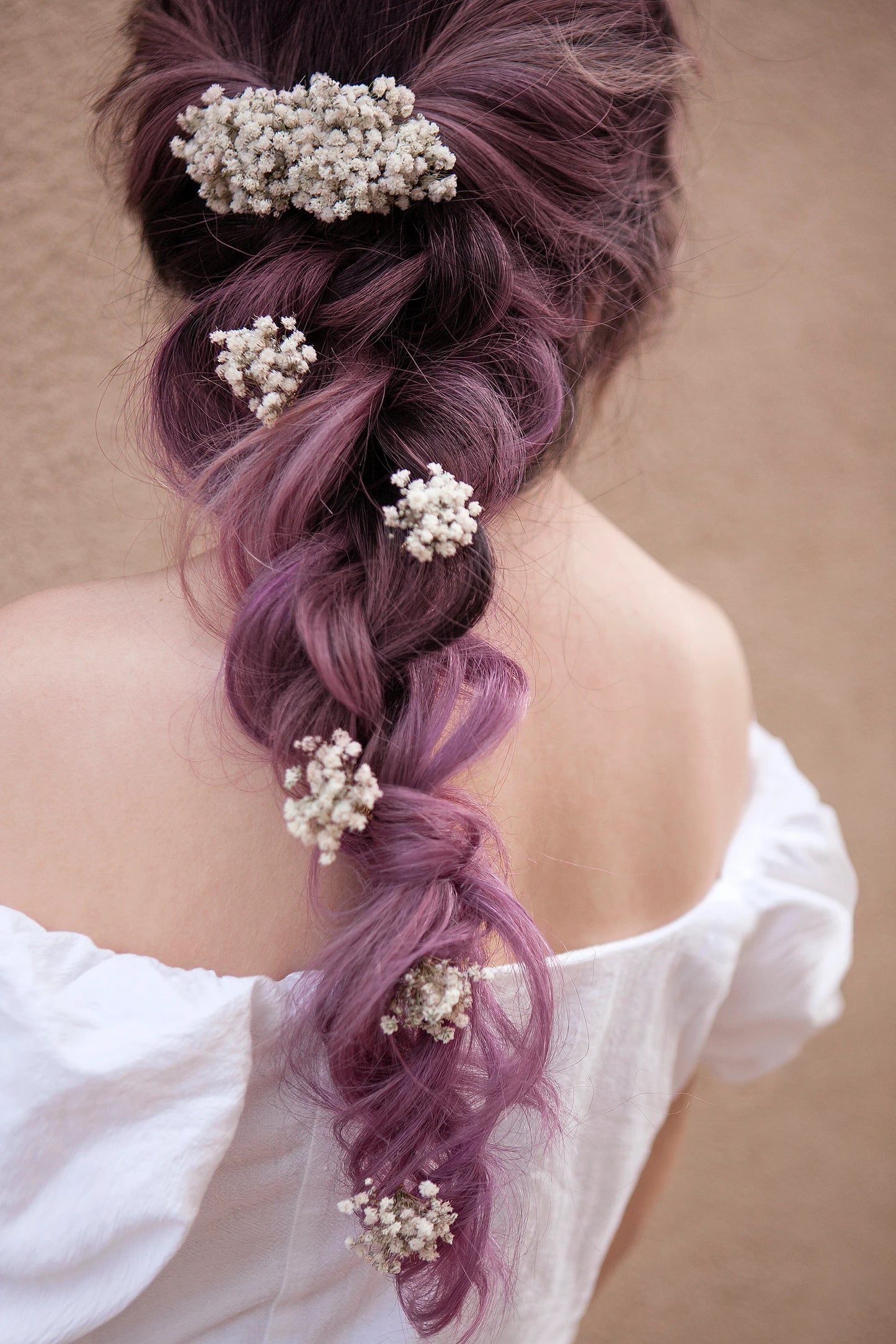 Dried Baby's Breath Small Hair Comb