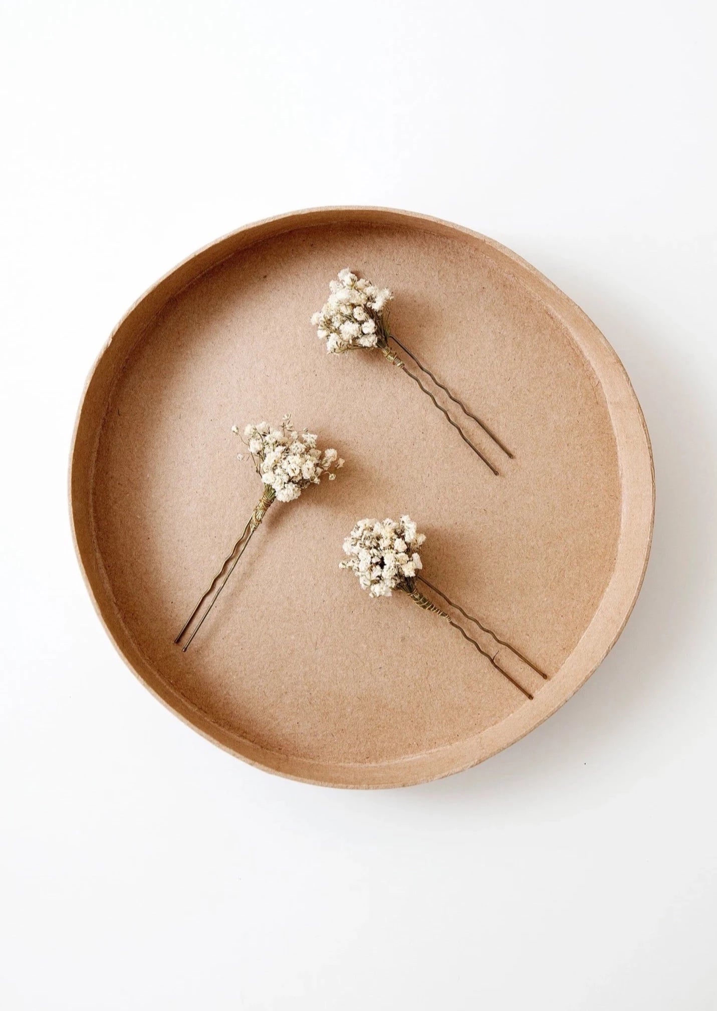 Dried Babies Breath Hair Pins with Pearls - Be Something New