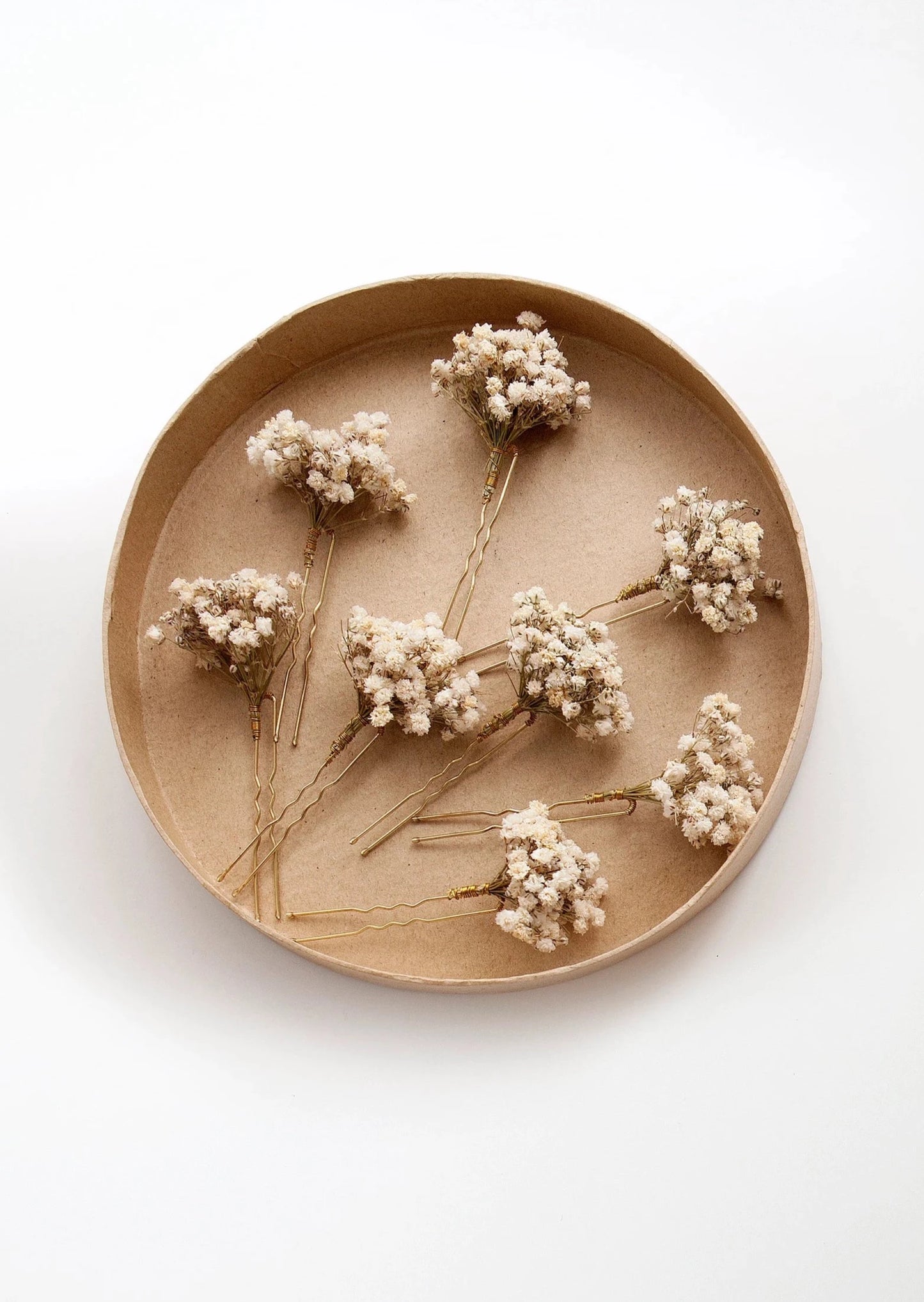 Dried Baby's Breath Big Hair Pins