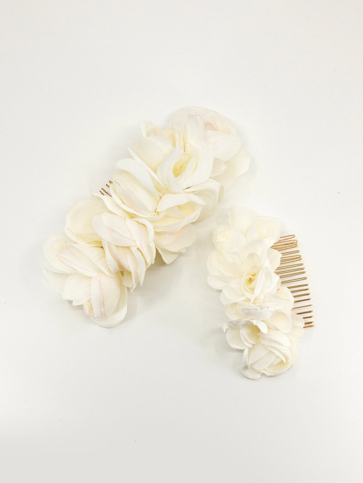 Silk Beige Flower Small Comb