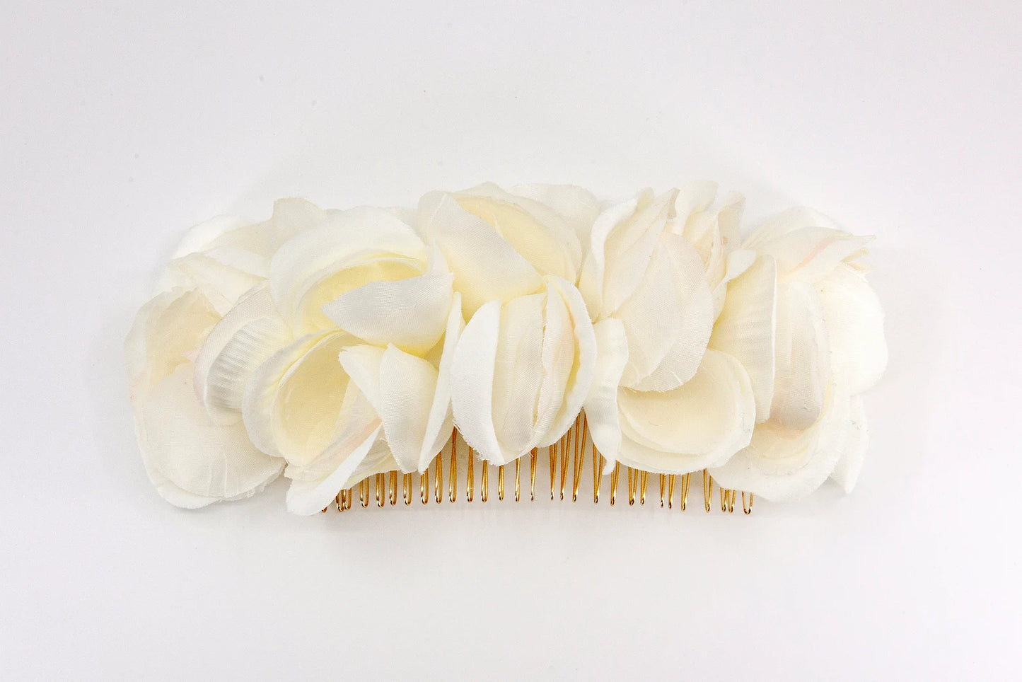 Silk Beige Flower Big Comb