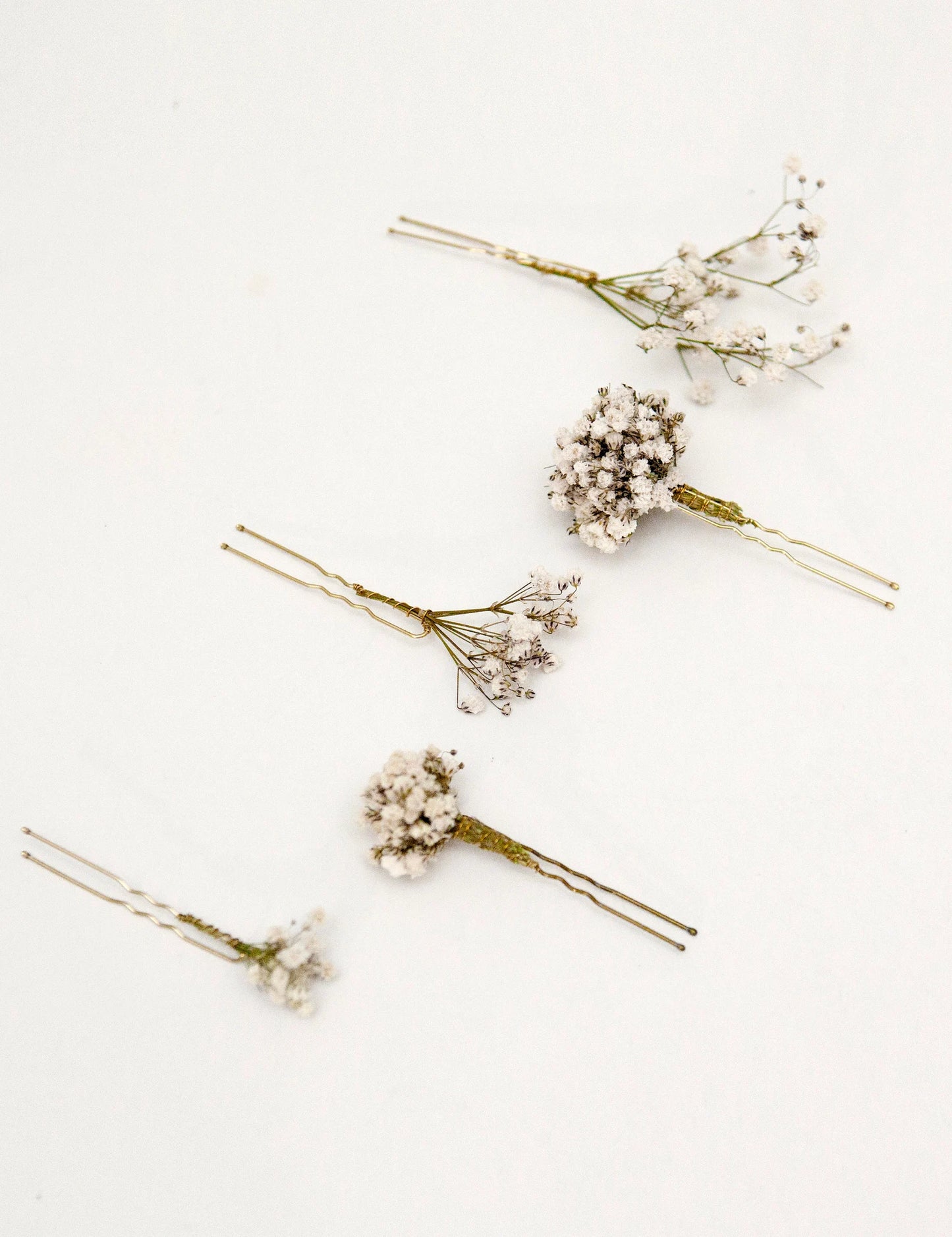 Dried Baby's Breath Big Hair Pins